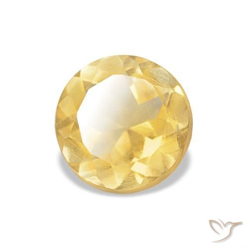 Citrine Jaune moyen naturelle Coupe roude, 0.98 ct, VS