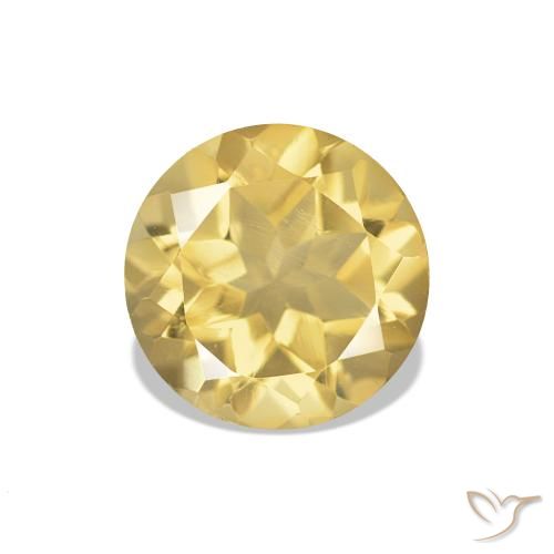 Citrine Jaune Toscane naturelle Coupe roude, 1.14 ct, VVS