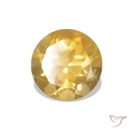 Citrine Or moyen naturelle Coupe roude, 1.27 ct, VS