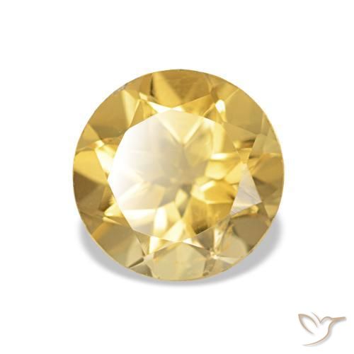Citrine Doré léger naturelle Coupe roude, 1.23 ct, VS
