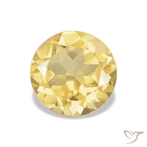 Citrine Jaune doré léger naturelle Coupe roude, 1.13 ct, VS