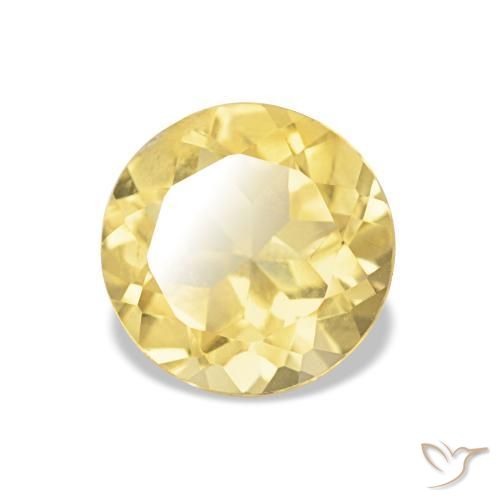 Citrine Jaune doré léger naturelle Coupe roude, 1.13 ct, VS