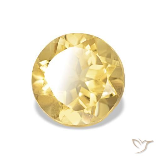 Citrine Jaune doré léger naturelle Coupe roude, 1.22 ct, VS