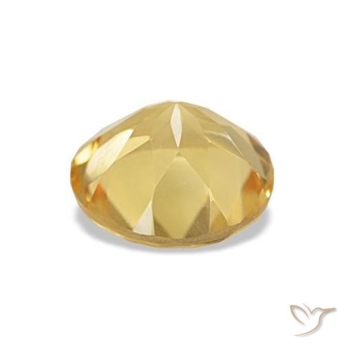 Citrine Jaune doré léger naturelle Coupe roude, 1.22 ct, VS