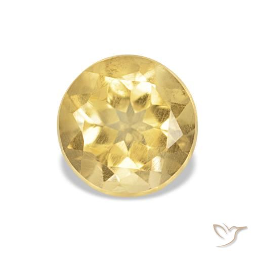 Citrine Jaune doré léger naturelle Coupe roude, 1.12 ct, VS