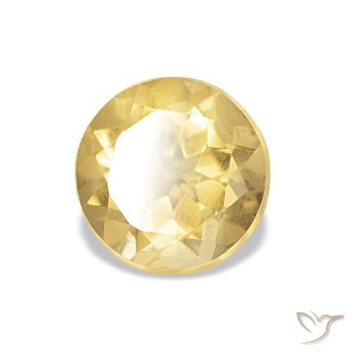 Citrine Jaune doré léger naturelle Coupe roude, 1.12 ct, VS