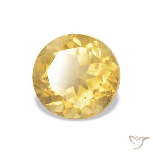 Citrine Jaune clair naturelle Coupe roude, 1.06 ct, VS
