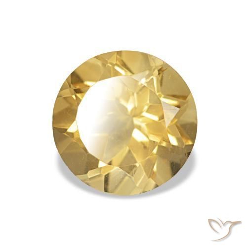 Citrine Jaune clair naturelle Coupe roude, 1.16 ct, VS