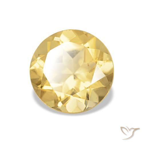Citrine Doré léger naturelle Coupe roude, 1.16 ct, VVS-VS