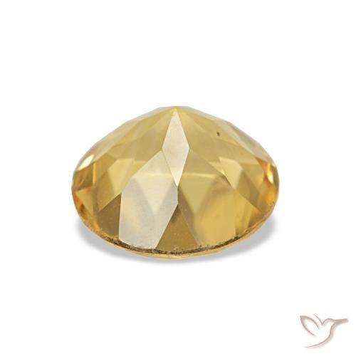Citrine Doré léger naturelle Coupe roude, 1.16 ct, VVS-VS
