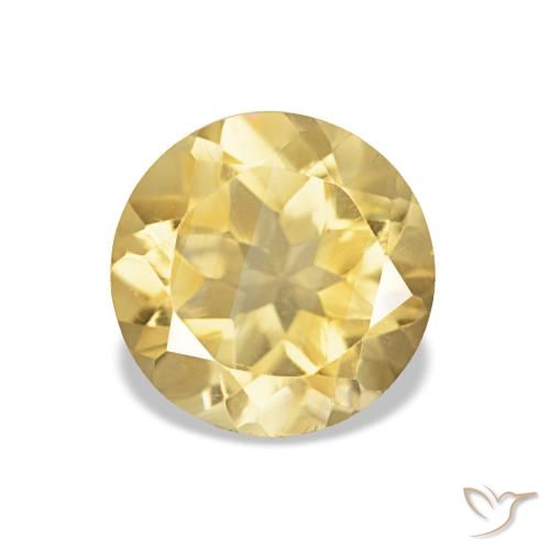 Citrine Doré léger naturelle Coupe roude, 1.11 ct, VS
