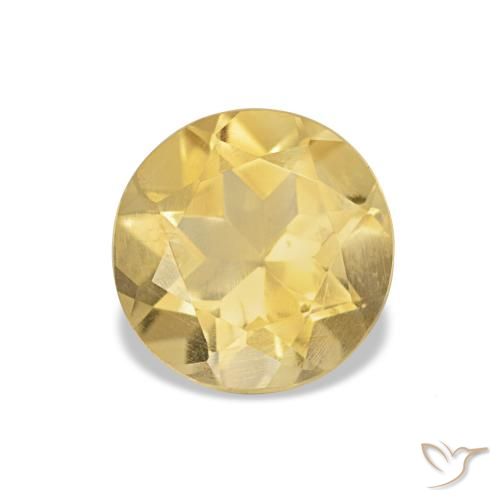 Citrine Jaune doré léger naturelle Coupe roude, 0.97 ct, VS