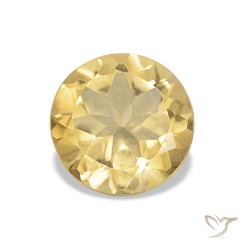 Citrine Jaune clair naturelle Coupe roude, 0.99 ct, VVS