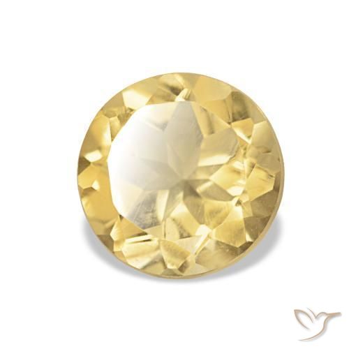 Citrine Jaune clair naturelle Coupe roude, 0.99 ct, VVS