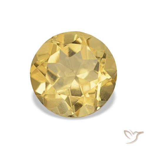 Citrine Doré léger naturelle Coupe roude, 1.21 ct, VVS