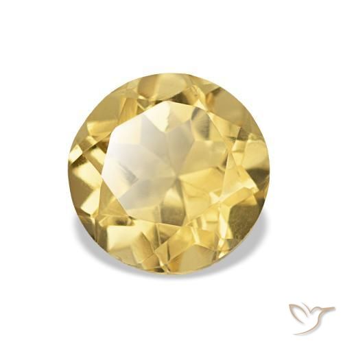 Citrine Doré léger naturelle Coupe roude, 1.21 ct, VVS