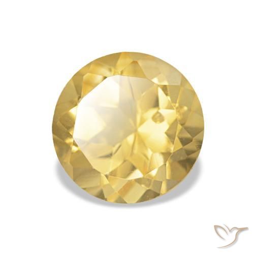 Citrine Doré léger naturelle Coupe roude, 1.32 ct, VS