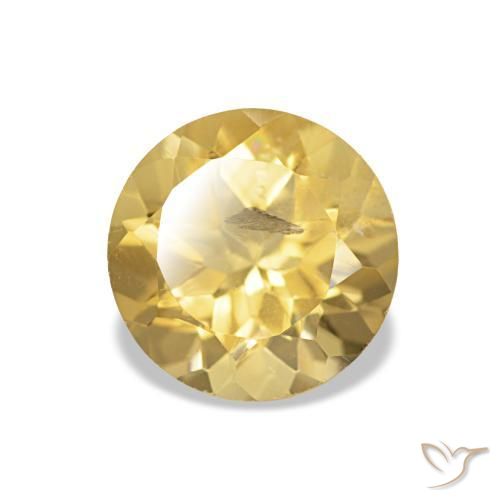 Citrine Jaune doré léger naturelle Coupe roude, 1.24 ct, VS-SI