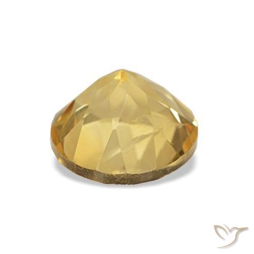 Citrine Jaune doré léger naturelle Coupe roude, 1.24 ct, VS-SI