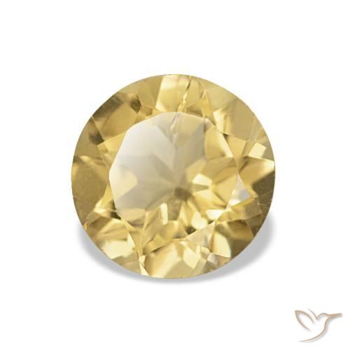 Citrine Jaune doré léger naturelle Coupe roude, 1.13 ct, VS