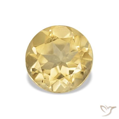 Citrine Jaune clair naturelle Coupe roude, 1.09 ct, VS