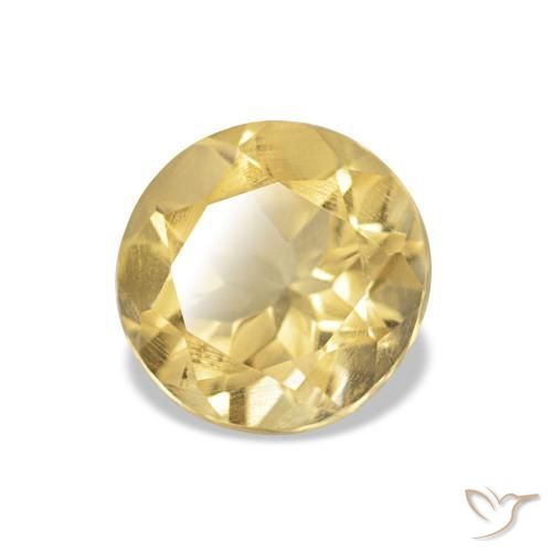 Citrine Jaune clair naturelle Coupe roude, 1.09 ct, VS