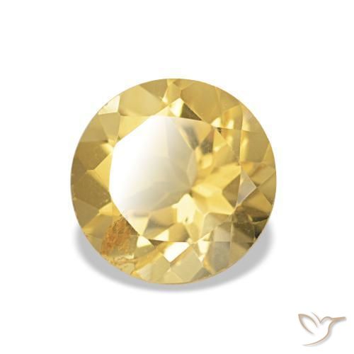 Citrine Jaune doré léger naturelle Coupe roude, 1.21 ct, VS