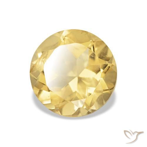 Citrine Jaune clair naturelle Coupe roude, 1.21 ct, VS