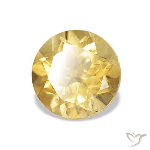 Citrine Jaune doré léger naturelle Coupe roude, 1.27 ct, VS