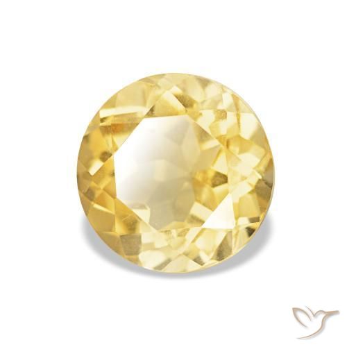 Citrine Doré léger naturelle Coupe roude, 1.26 ct, VVS