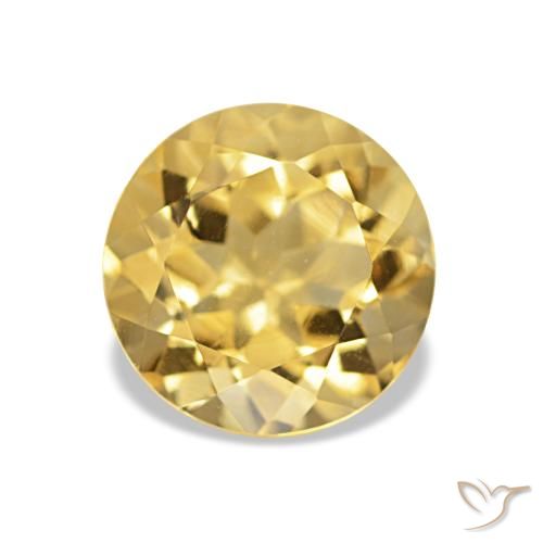 Citrine Jaune doré léger naturelle Coupe roude, 2.00 ct, VS