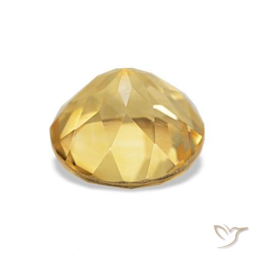Citrine Jaune doré léger naturelle Coupe roude, 2.00 ct, VS