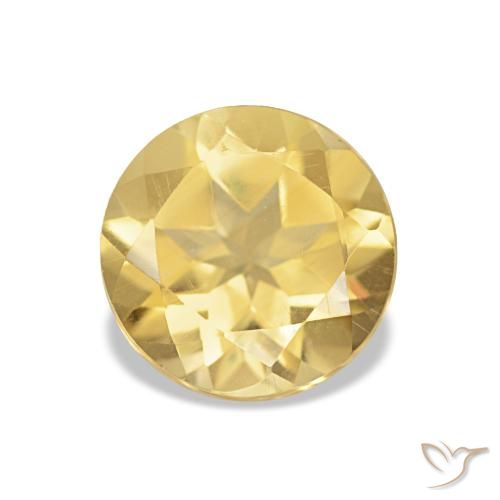 Citrine Doré léger naturelle Coupe roude, 1.23 ct, VVS