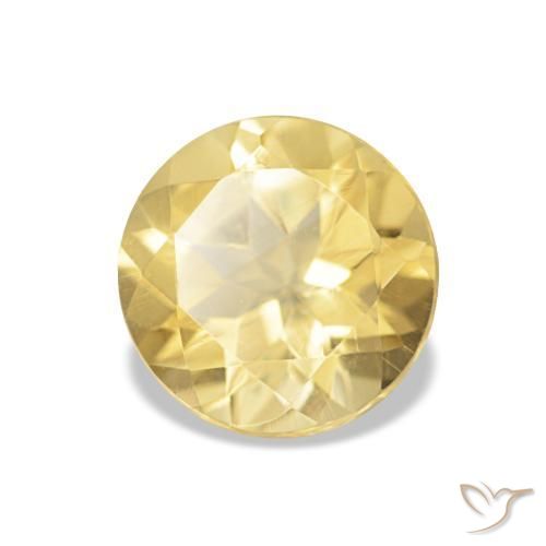 Citrine Doré léger naturelle Coupe roude, 1.23 ct, VVS