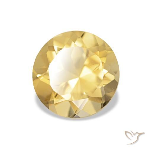 Citrine Jaune doré léger naturelle Coupe roude, 1.16 ct, VVS