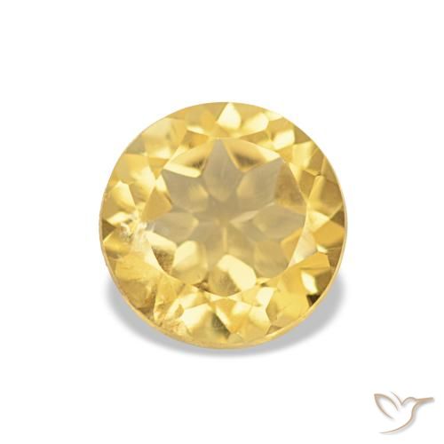 Citrine Jaune clair naturelle Coupe roude, 1.12 ct, VS