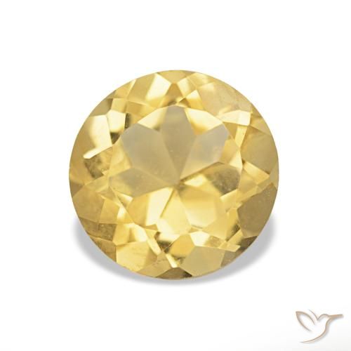 Citrine Orange Doré naturelle Coupe roude, 1.16 ct, VVS