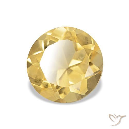 Citrine Orange Doré naturelle Coupe roude, 1.16 ct, VVS