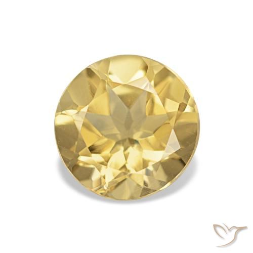 Citrine Jaune clair naturelle Coupe roude, 1.04 ct, VVS