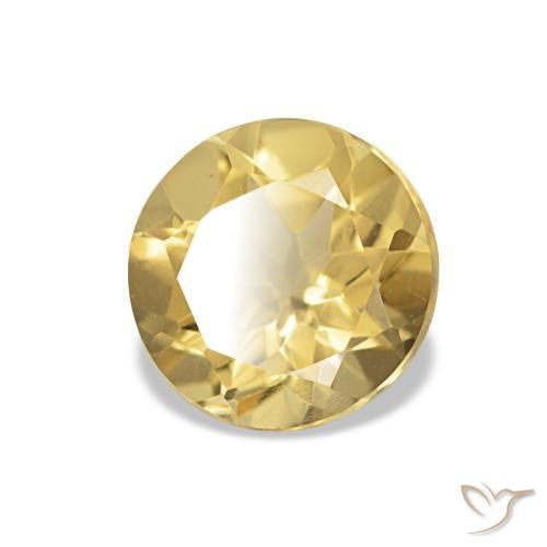 Citrine Jaune clair naturelle Coupe roude, 1.04 ct, VVS
