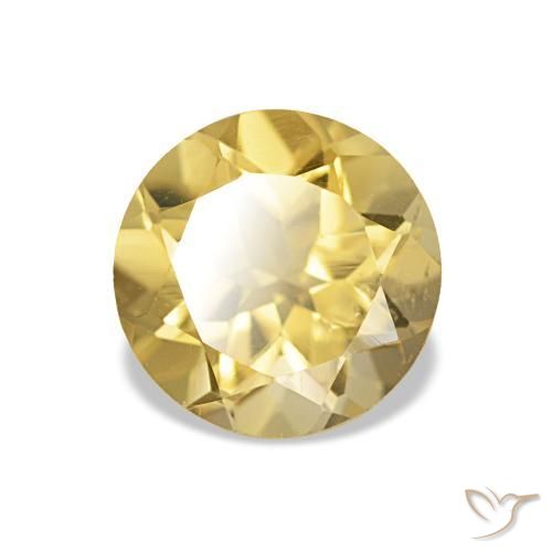 Citrine Doré léger naturelle Coupe roude, 1.26 ct, VVS