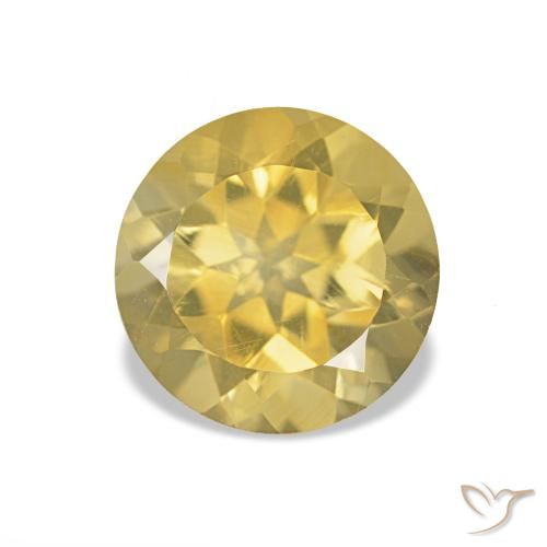 Citrine Doré léger naturelle Coupe roude, 1.26 ct, VVS