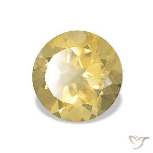 Citrine Doré léger naturelle Coupe roude, 1.26 ct, VVS