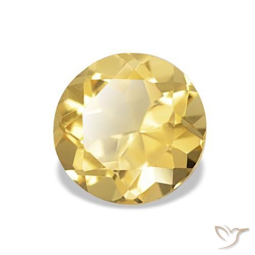 Citrine Doré léger naturelle Coupe roude, 1.24 ct, VVS