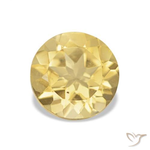 Citrine Jaune clair naturelle Coupe roude, 1.10 ct, VVS