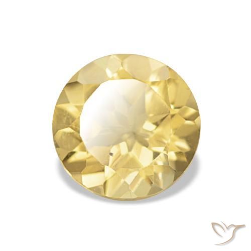 Citrine Jaune clair naturelle Coupe roude, 1.10 ct, VVS