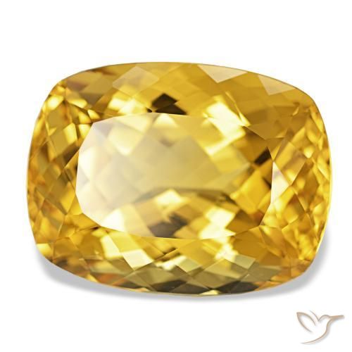 Citrine Doré profond naturelle Coupe coussin, 21.48 ct, IF