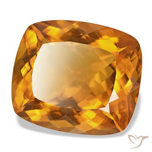 Citrine Orange foncé naturelle Coupe coussin, 35.71 ct, IF