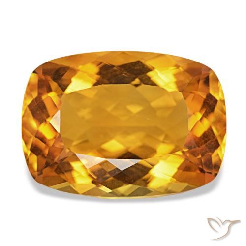 Citrine Or orange foncé naturelle Coupe coussin, 15.35 ct, VVS