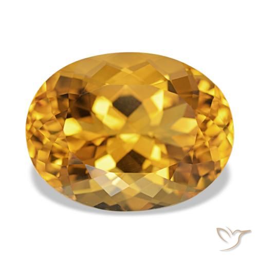 Citrine Medium Light Orange-Gold naturelle Coupe ovale, 10.47 ct, VVS